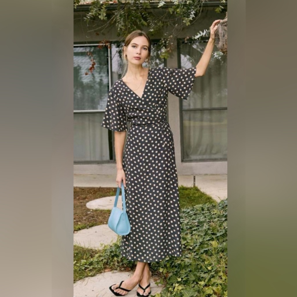 Whimsy + Row Lola Wrap Dress In Polka Dots